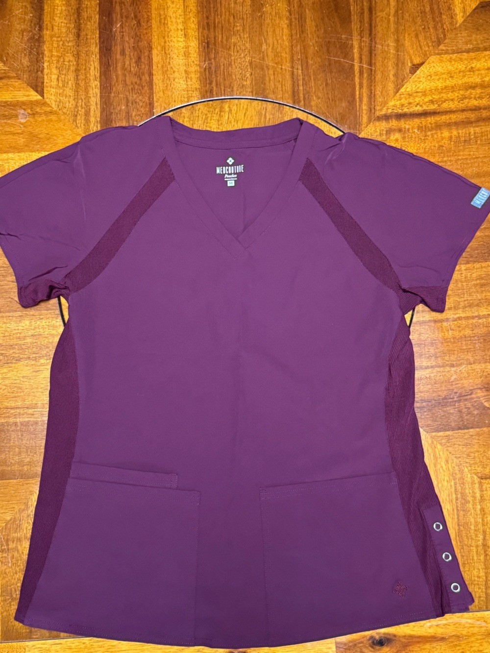 Med Couture Women’s V-Neck Scrub Top in wine